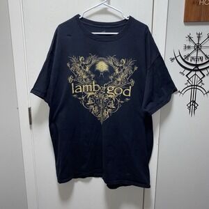Vintage Men's Hanes Lamb Of God Band Graphic T-shirt 2xl Black